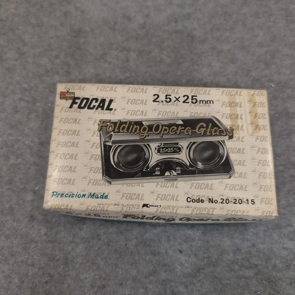 Focal 2.5x25mm Folding Opera Glass Binoculars Chrome Japan 20-20-15 Vintage